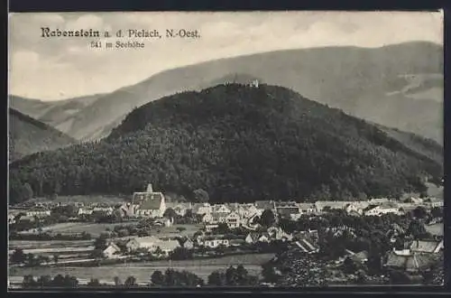 AK Rabenstein a. d. Pielach, Gesamtansicht mit Bergpanorama aus der Vogelschau