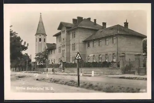 AK Kittsee /N. D., Landesspital mit Kirche