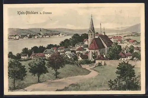 Künstler-AK Klein-Pöchlarn a. Donau, Weg zur Kirche