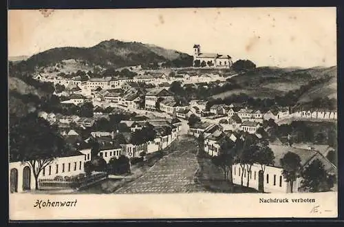 AK Hohenwarth, Strassenpartie mit Kirche