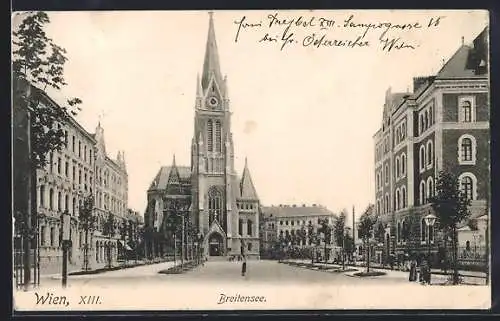 AK Wien, Breitensee, Partie an der Kirche