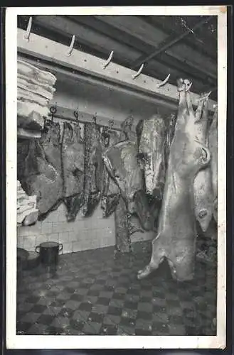 AK Wien, Gasthaus Klosterneuburger Keller, Renngasse 10, Kühlraum, Innenansicht