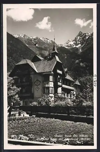 AK Ötz /Ötztal, Posthotel Kassl mit Acherkogel