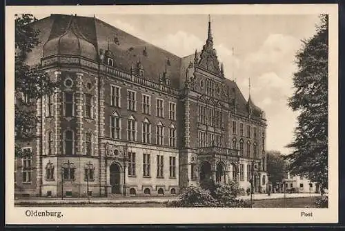AK Oldenburg / O., Post mit Vorplatz