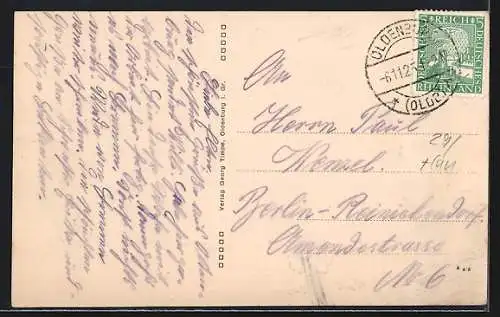 AK Oldenburg i. Gr., Hauptwache mit Lambertikirche