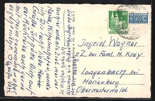 AK Oldenburg i. O., Landessparkasse mit Gartenanlage