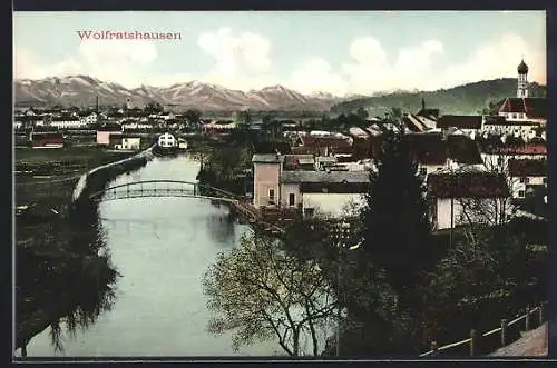 AK Wolfratshausen, Ortsansicht aus der Vogelschau