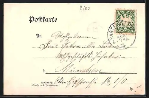 AK Partenkirchen, Blick auf den Bahnhofsplatz