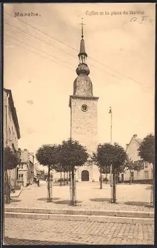 AK Marche-en-Famenne, Église et la place du Marché
