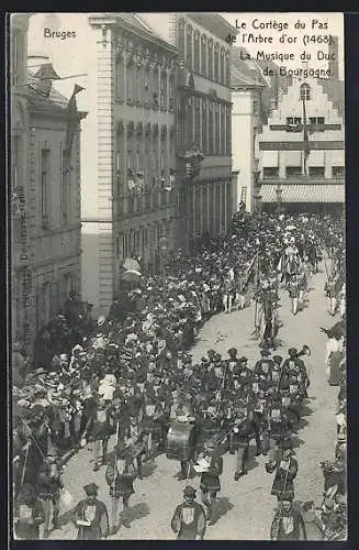 AK Bruges, Le Cortège du Pas de l`Arbre d`or, La Musique du Duc de Bourgogne