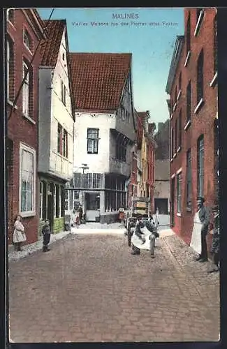 AK Malines, Vieilles Maisons rue des Pierres dites Pekton