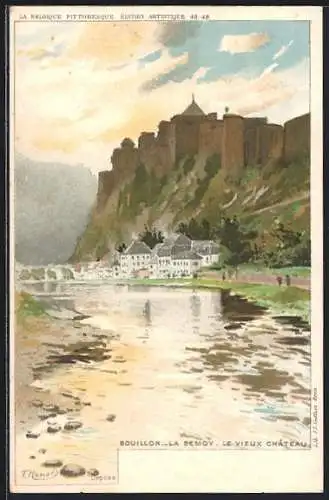 Künstler-AK F. Ranot: Bouillon, la Semoy, le vieux Chateau
