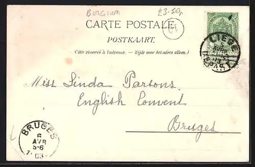 Lithographie Lüttich, Strassenpartie mit Denkmal, Hafen mit Promenade