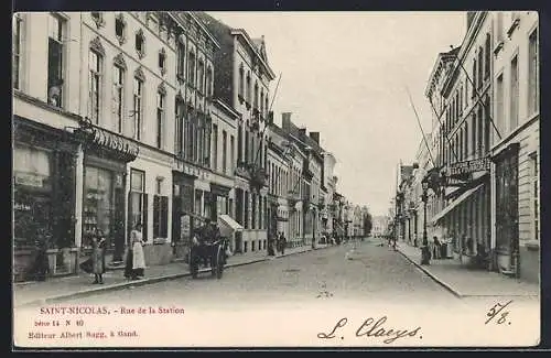 AK Saint-Nicolas, Rue de la Station, Strassenpartie