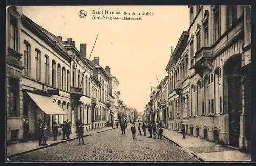 AK Saint-Nicolas, Rue de la Station, Strassenpartie