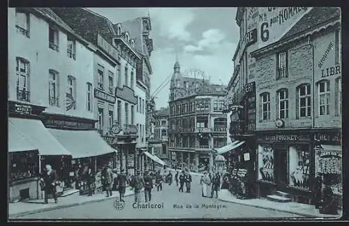 AK Charleroi, Rue de la Montagne, Strassenpartie