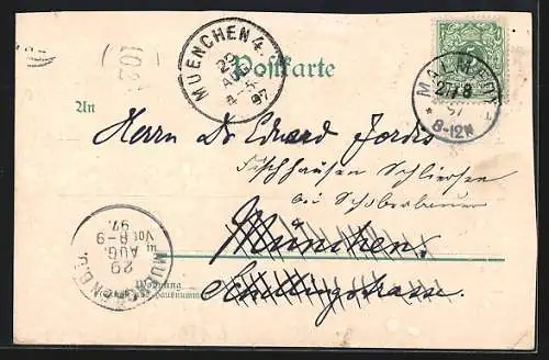 Lithographie Malmedy, Teilansicht, Montlujon, Marktplatz