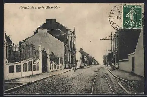 AK Jumet, Rue de la Madeleine, Strassenpartie