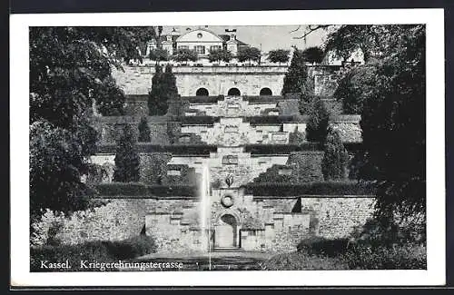 AK Kassel, Blick auf die Kriegerehrungsterrasse