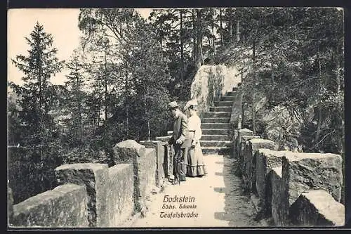 AK Hohnstein / Sächs. Schweiz, Partie an der Teufelsbrücke
