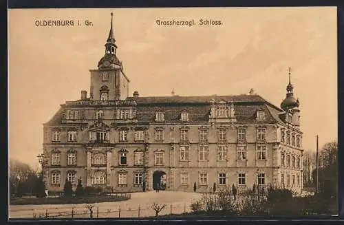 AK Oldenburg / O., Blick auf Grossherzogl. Schloss