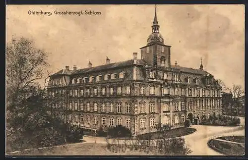AK Oldenburg / O., Grossherzogliches Schloss mit Park