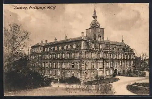 AK Oldenburg / O., Grossherzogliches Schloss mit Park