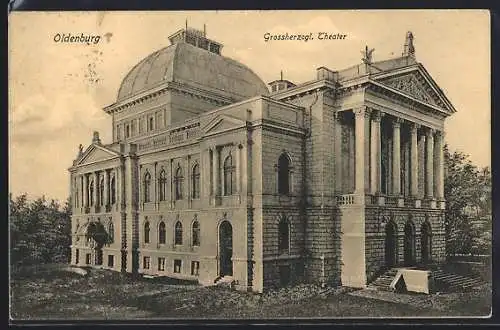 AK Oldenburg / O., Ansicht vom Grossherzoglichen Theater