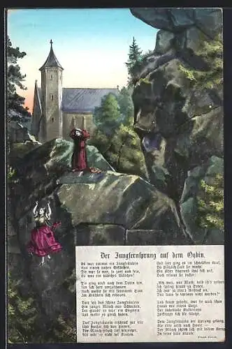 AK Der Jungfernsprung auf dem Oybin, Sage