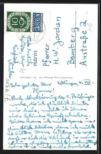 AK Esslingen a. N., Strassenpartie mit Kirche