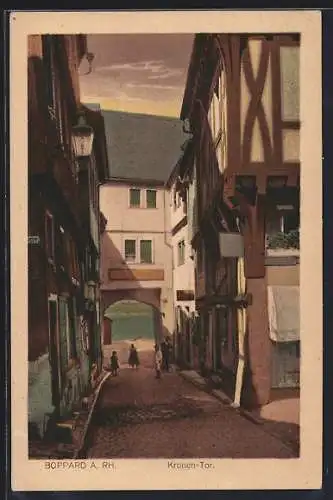 AK Boppard a. Rh., Strasseneck Kronengasse und Judengasse am Kronen-Tor