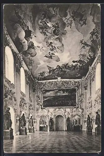 AK Schleissheim, Kgl. Schloss und Gemäldegalerie - Der grosse Vorsaal