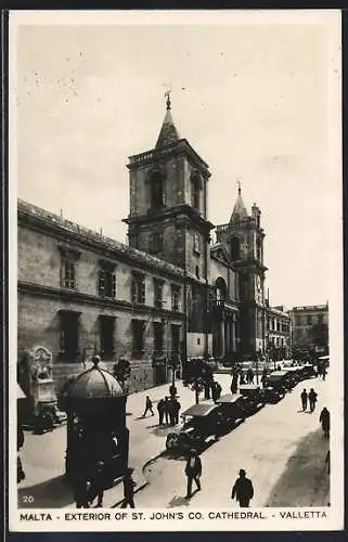 AK Valletta, Exterior of St. John`s Co. Cathedral, Gebäudeansicht
