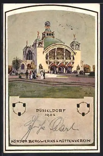 Lithographie Düsseldorf, Hörder Bergwerks & Hüttenverein, Ausstellung 1902