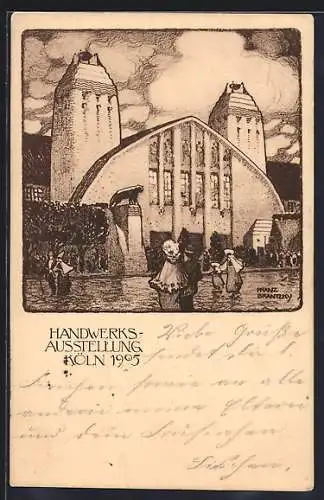 Künstler-AK Köln-Deutz, Handwerksausstellung 1905, Eingang zur Messehalle