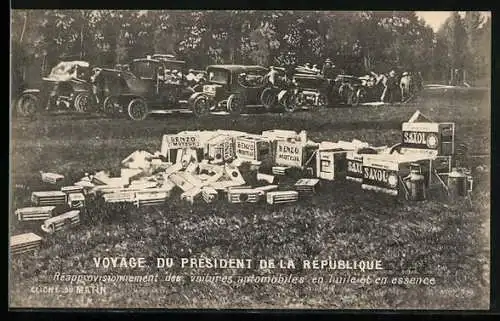 AK Voyage du Président de la République, Schleichwerbung für Saxol