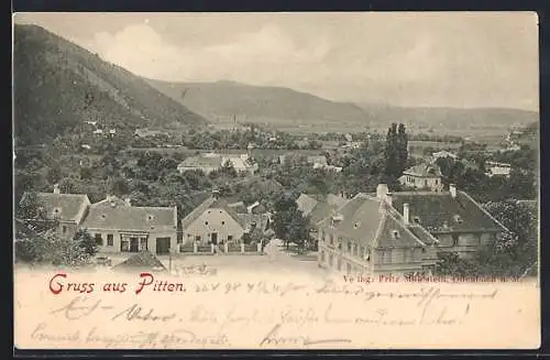 AK Pitten, Blick auf Gebirge