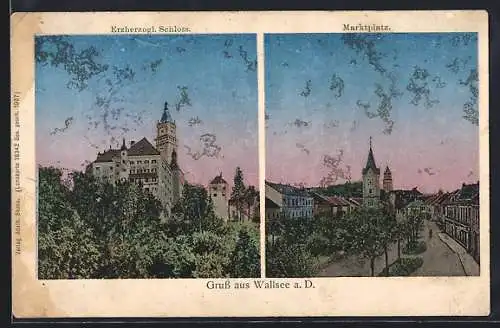 AK Wallsee a. D., Erzherzogliches Schloss, Marktplatz