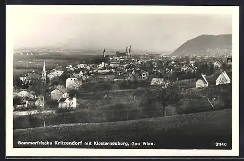AK Kritzendorf /Gau Wien, Teilansicht mit Klosterneuburg