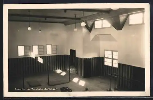 AK Aschbach /N.-Oe., Innenansicht der Turnhalle