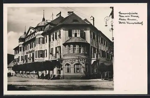 AK Gars am Kamp /Nieder Donau, Hotel Kampstalhof mit Strassenpartie