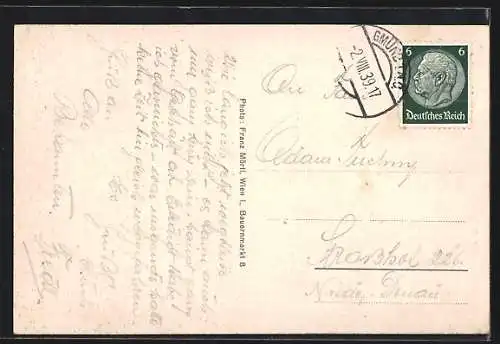 AK Gmünd, Malerwinkel mit Bad, Hauptplatz, Partie am Asangteich