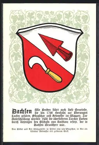 Künstler-AK Dachsen, Wappen