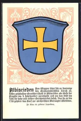 AK Zürich-Albisrieden, Wappen der Stadtquartiers
