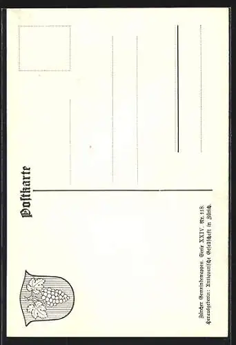 Künstler-AK Truttikon, Wappen mit beblätterter Traube
