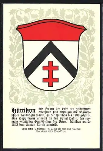 AK Hüttikon, Wappen mit schwarzen Sparren