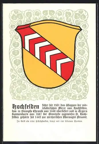 AK Hochfelden, Wappen mit silbernen Sparren