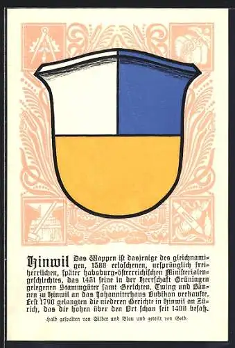 AK Hinwil, Wappen mit Beschreibung