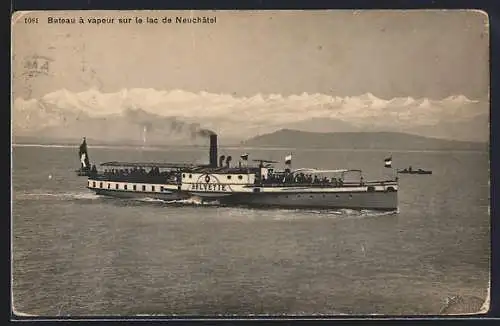 AK Neuchâtel, Bateau à vapeur sur le lac