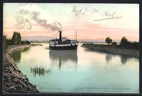 AK Mont-Vully, Le canal de la Broye, sortie du lac de Morat